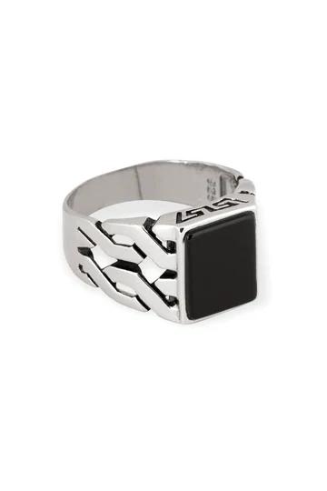 Black Onyx Cuban Ring