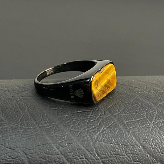 Tiger Eye Black Ring For Men