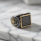 Cubical Zircon Square Crown Turkish Ring For Men