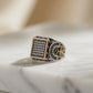 Cubical Zircon Square Crown Turkish Ring For Men