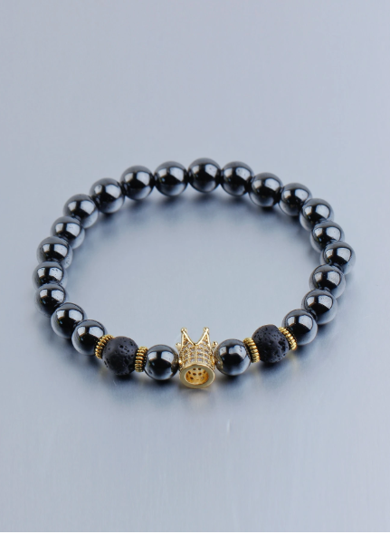 Men Rhinestone Crown Bracelet