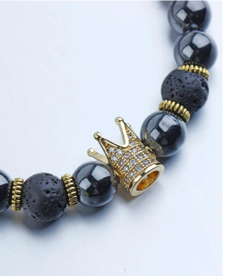 Men Rhinestone Crown Bracelet