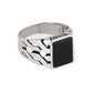 Black Onyx Cuban Ring