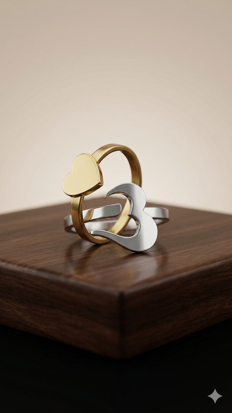 Women's Double Heart Ring
