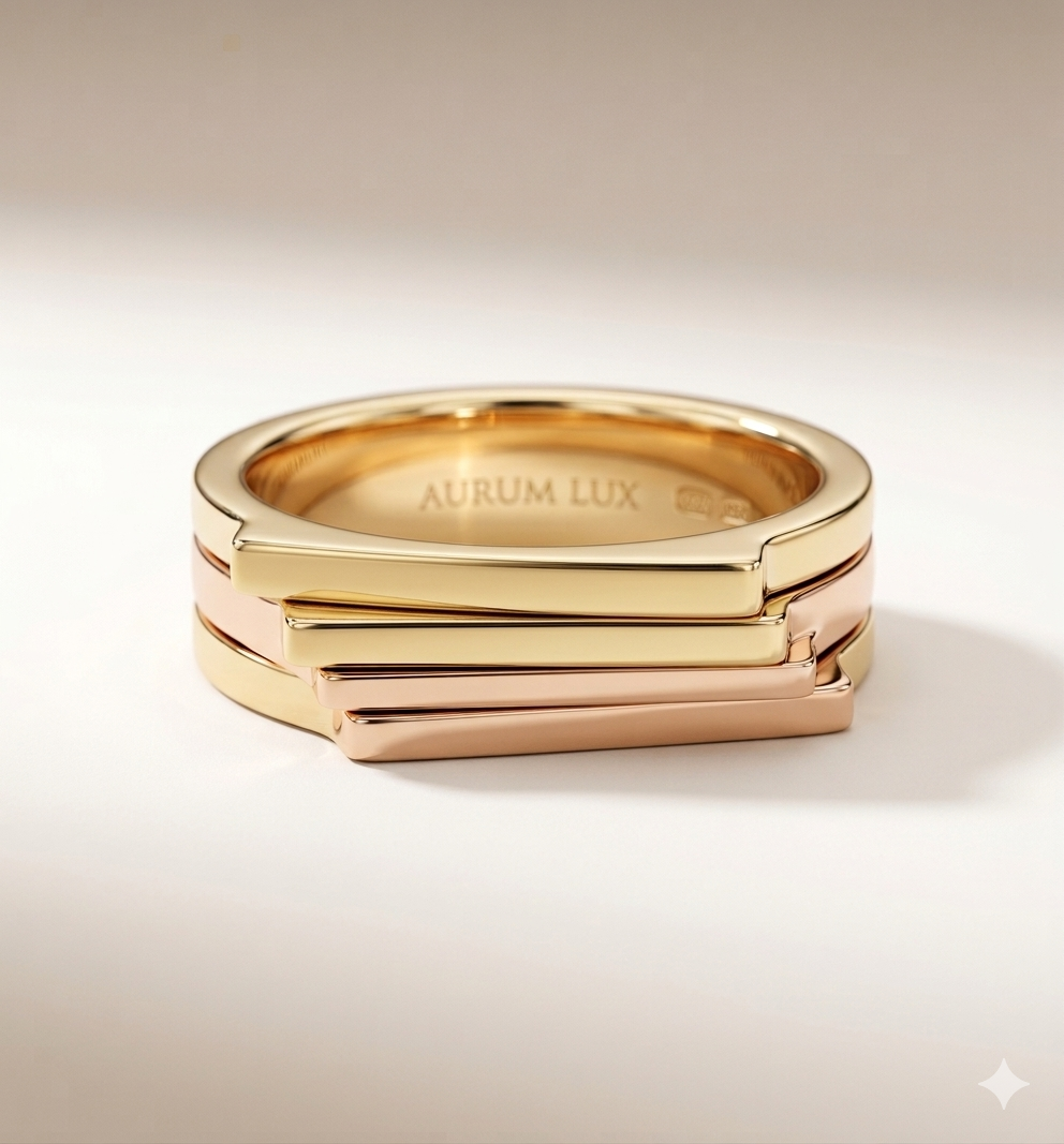 Three Layered Gold Ring