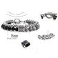 Men's Tiger Eye Lava Natural Stone  Bracelet with Gun Black Link Chain