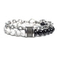 Men's Tiger Eye Lava Natural Stone  Bracelet with Gun Black Link Chain
