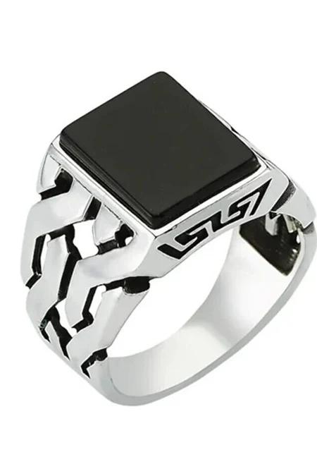 Black Onyx Cuban Ring