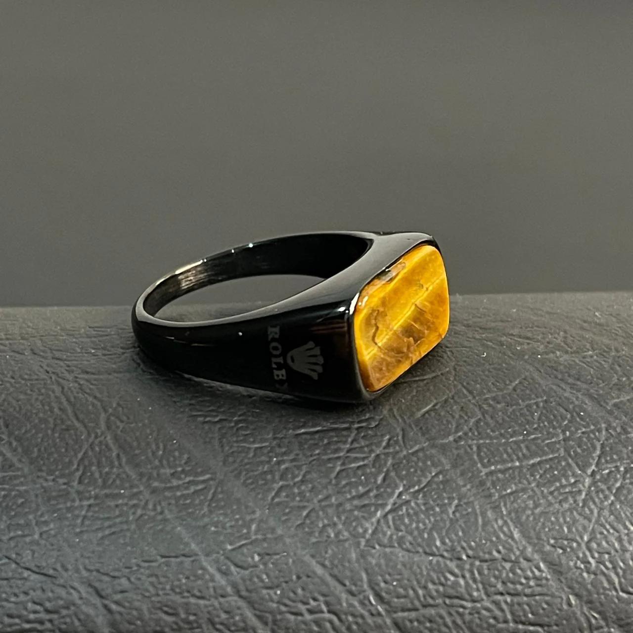 Tiger Eye Black Ring For Men