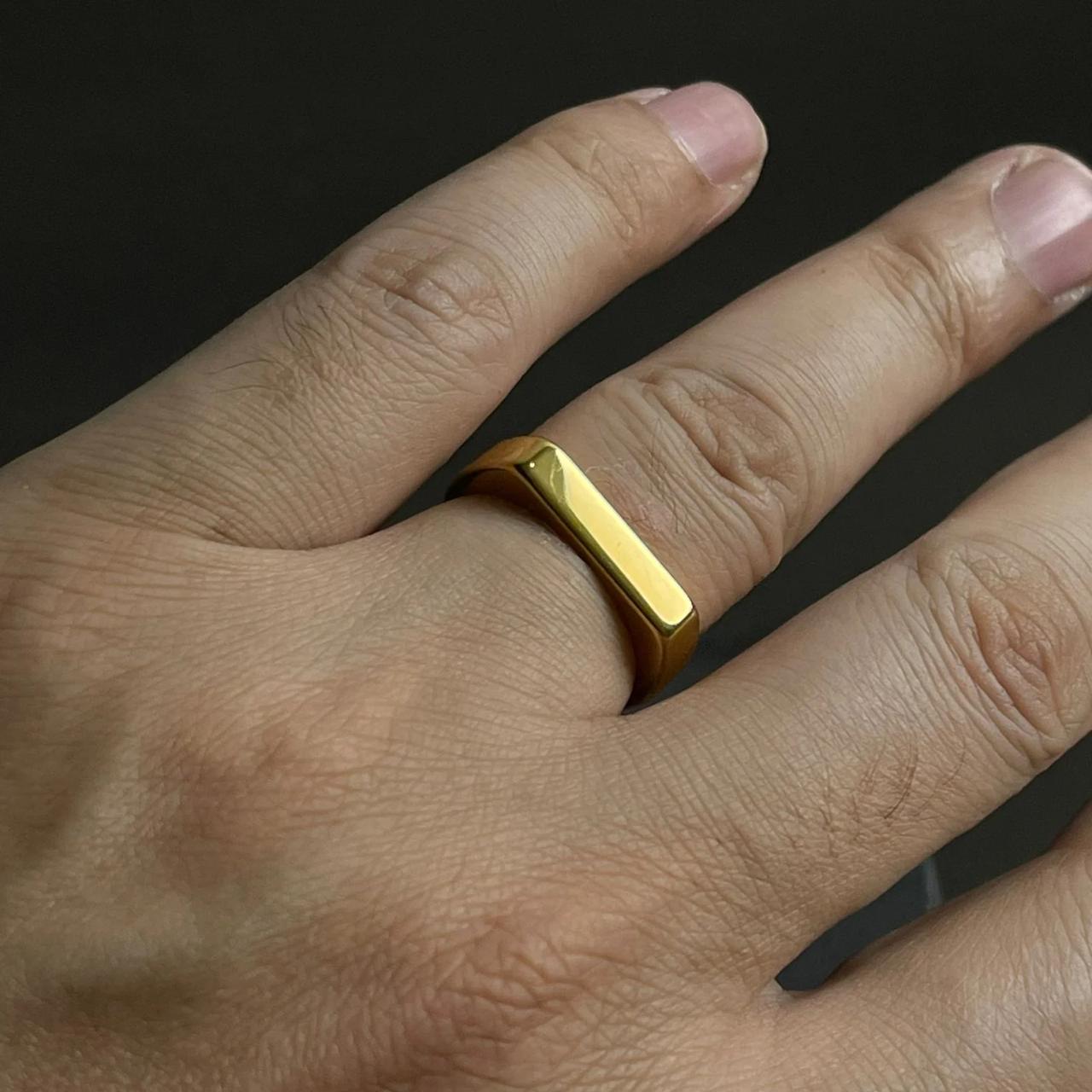 Minimal Golden Italian Ring For Men/Women