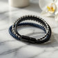 Multi-strand leather and beaded bracelet