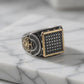 Cubical Zircon Square Crown Turkish Ring For Men