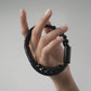 Black Leather with Stone Bracelet