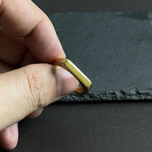 Minimal Golden Italian Ring For Men/Women